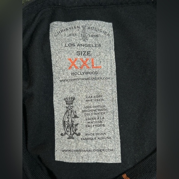 Christian Audigier Los Angeles Spiderweb Skulls Swords Wings Jeweled T Shirt - Picture 8 of 12